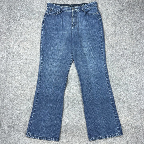 Gloria Vanderbilt Jeans‎ Womens 10 Straight Elastic Waist Blue Denim Pants Y2K - Picture 1 of 10
